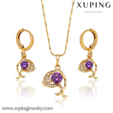 62887 Xuping fashion new design chapado en oro de mujer set joyas con muchas piedras